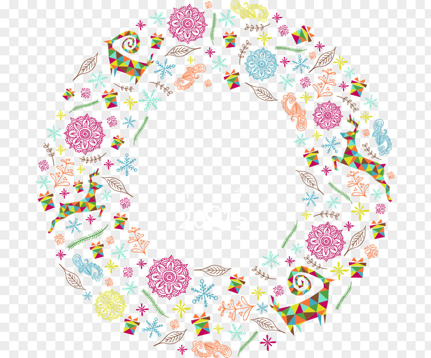 Christmas Decoration Color Garland New Year Poster Euclidean Vector PNG