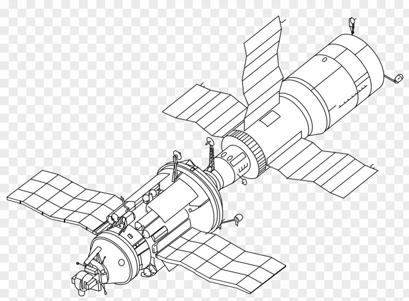 Doodle Salyut 6 Kosmos 1686 TKS Space Station PNG