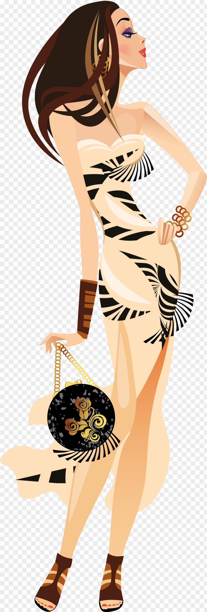 Goddess Fashion Illustration Clip Art PNG