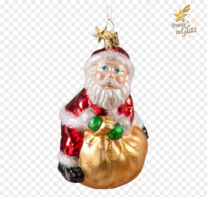 Handpainted Santa Claus Christmas Ornament PNG