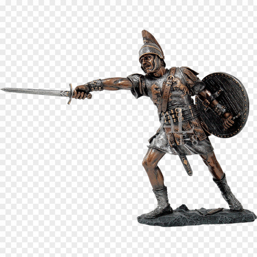 Roman Soldier Statue Figurine Ancient Rome Sculpture Army PNG