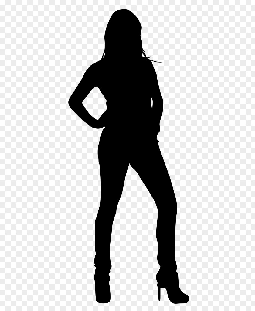 Silhouette Woman Black And White PNG