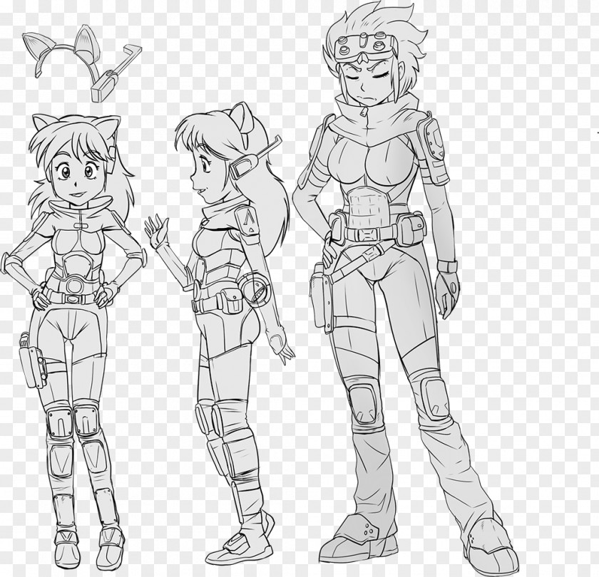 Armour Line Art Cartoon Character Sketch PNG