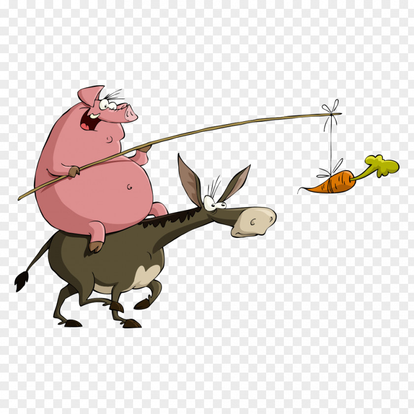 Vector Pig Donkey Royalty-free Stock Illustration PNG