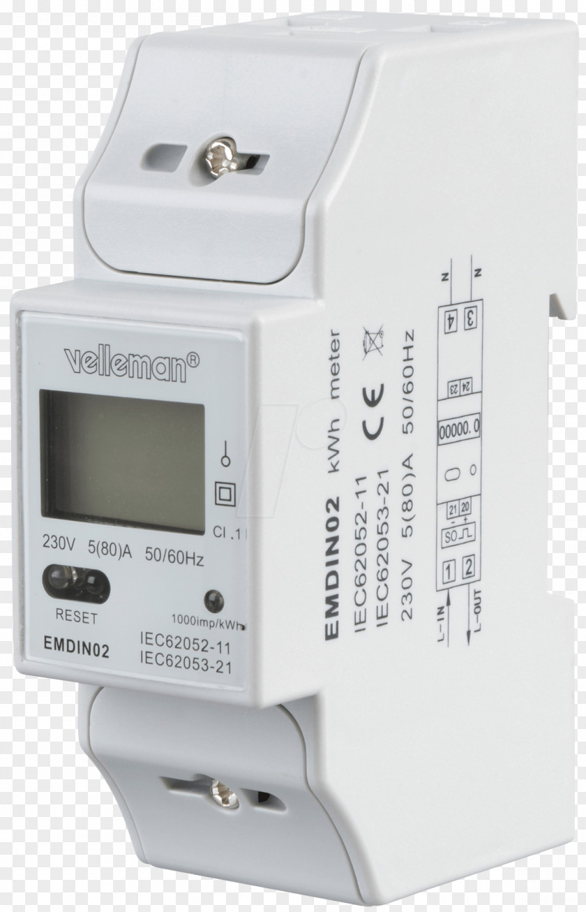 Energy Electricity Meter Liquid-crystal Display Single-phase Electric Power Velleman Electronics PNG