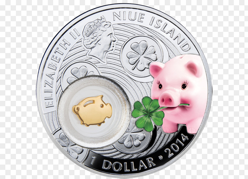 Coin Silver Piggy Bank Niue United States One-dollar Bill PNG
