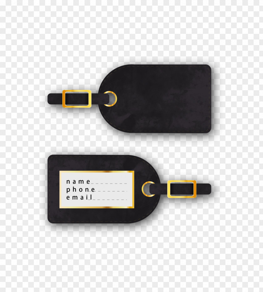 Vector Painted Luggage Tag Baggage Bag PNG