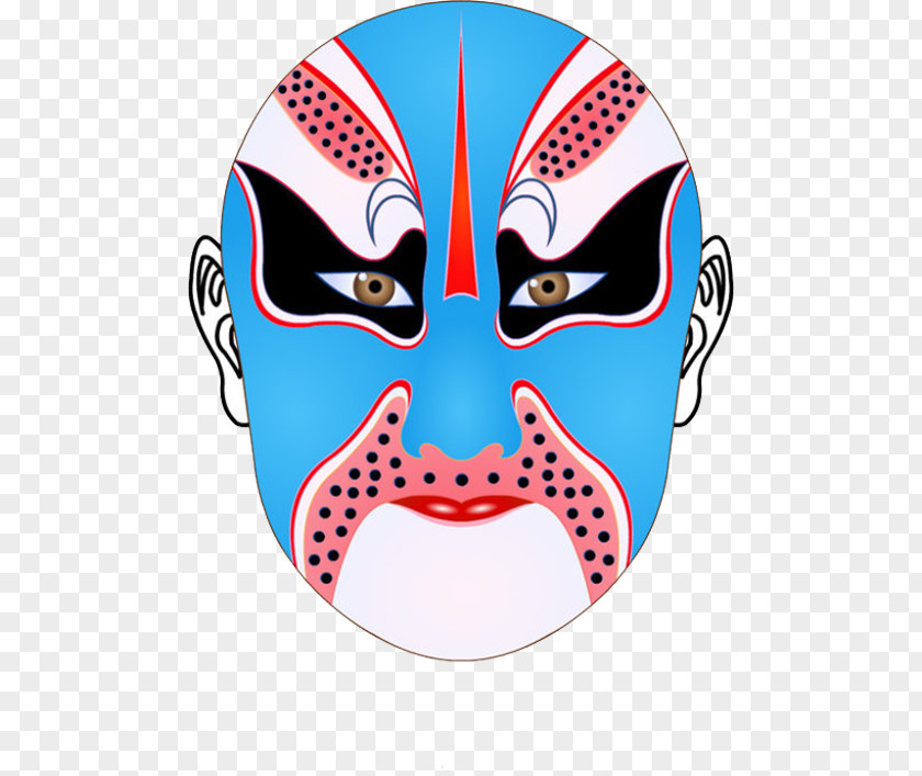 Blue Face Mask Peking Opera Chinese PNG
