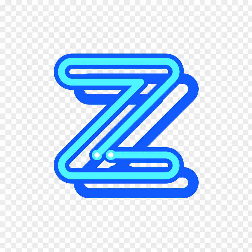 Blue Uppercase Fluorescent Letter Z Case All Caps PNG