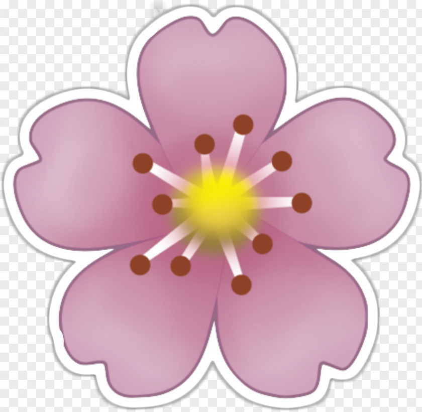 Blushing Emoji Sticker Pink Flowers Clip Art PNG