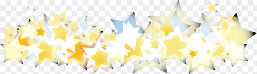 Floating Star Vector Gold PNG