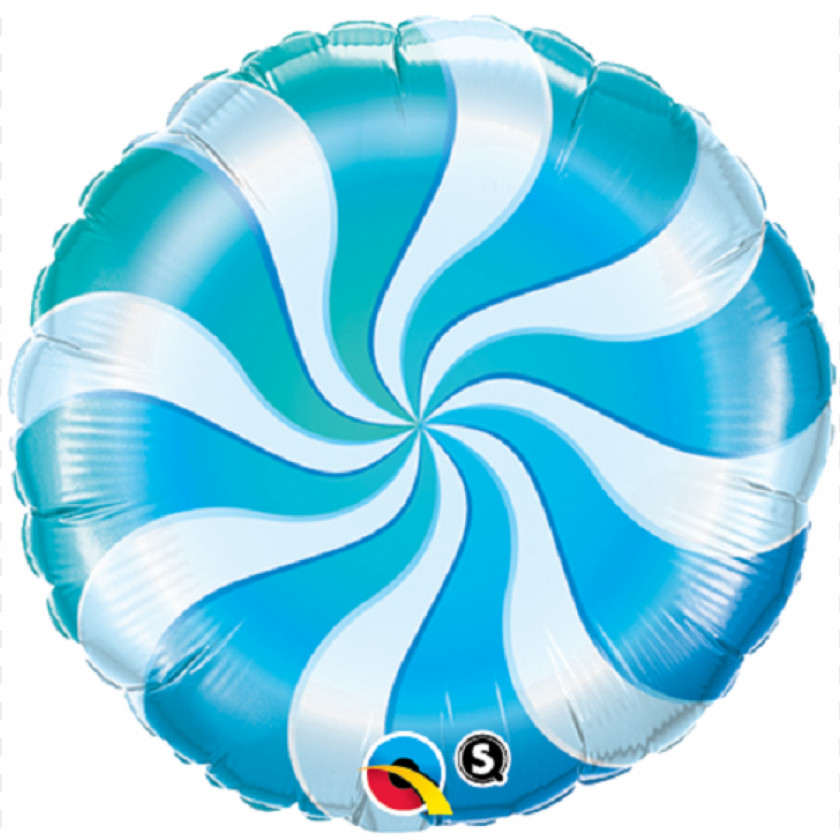 Lollipop Candy Cane Mylar Balloon Blue PNG