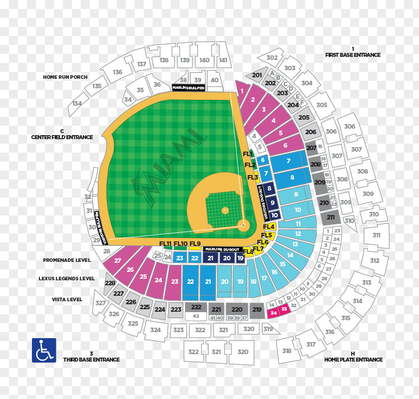 Baseball Marlins Park Miami Segerstrom Center For The Arts AT&T Yankee Stadium PNG