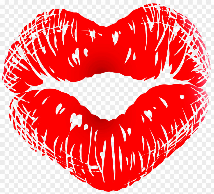 Red Lips Kiss Lip Heart Love Clip Art PNG