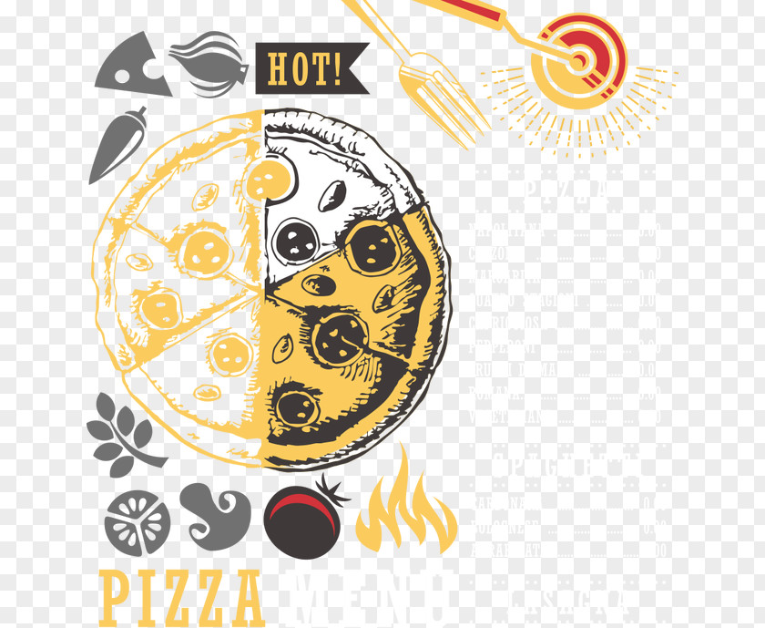 Vector Pizza Menu Graphic Design PNG