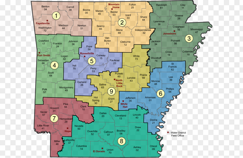 Water Map Arkansas Department Of Environmental Quality District ADEQ Randolph County, Pollutant PNG
