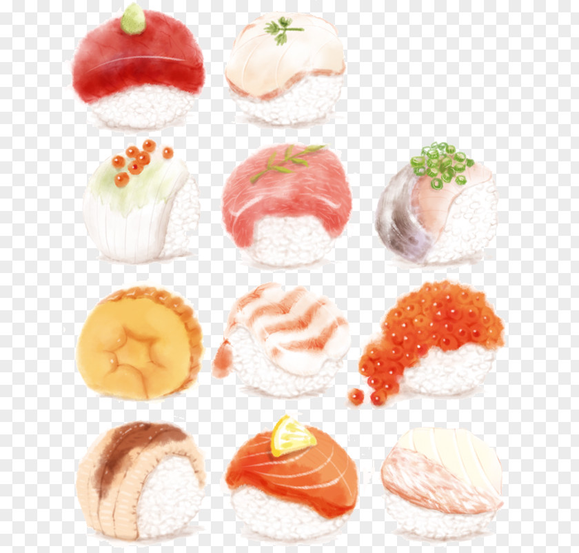 A Variety Of Sushi Dishes E-book Contributing Editor PNG