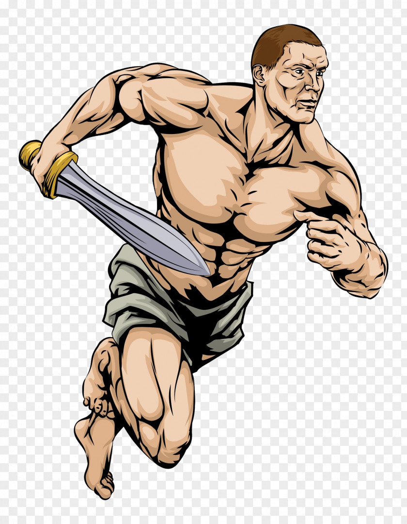 Running Man Gladiator Clip Art PNG