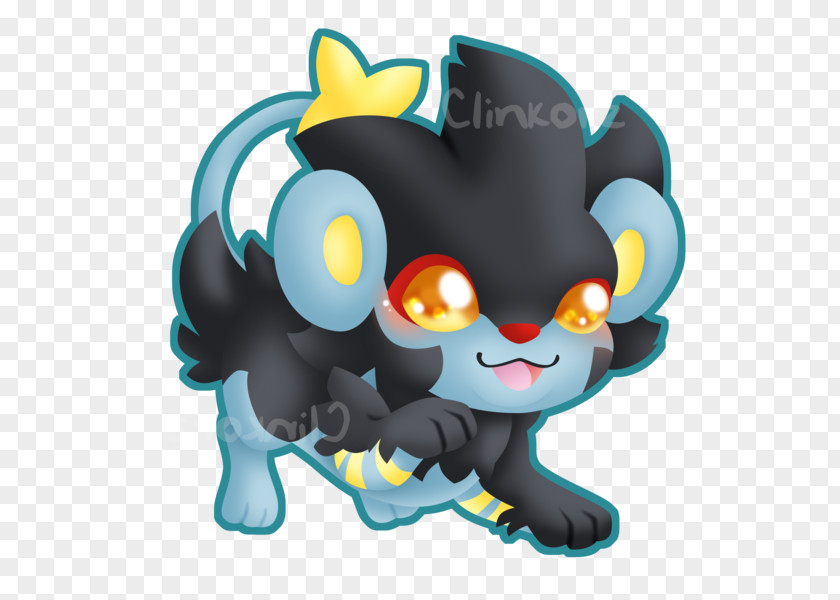 Cat Pokémon Platinum Luxray Fan Art PNG