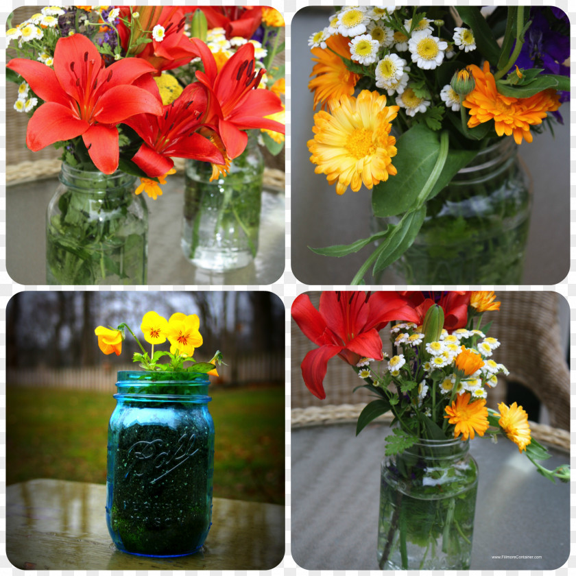 Mason Jar Flower Bouquet Centrepiece Floristry PNG