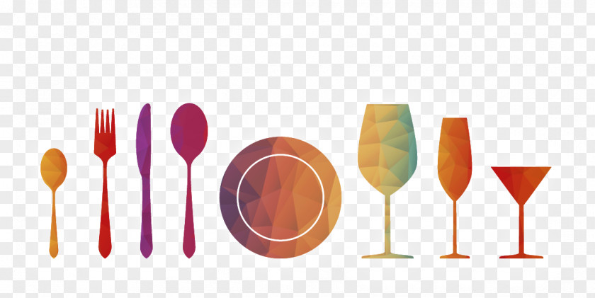 Abstract Geometric Glass Dining Cutlery Orange Juice Wine Food Drink Gravy PNG