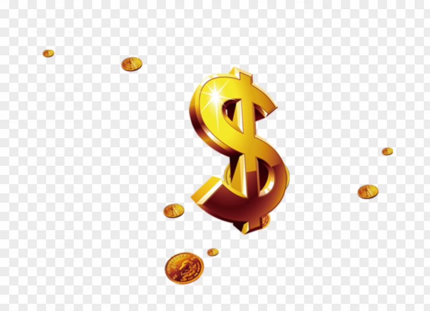 Financial Gold United States Dollar Coin Icon PNG
