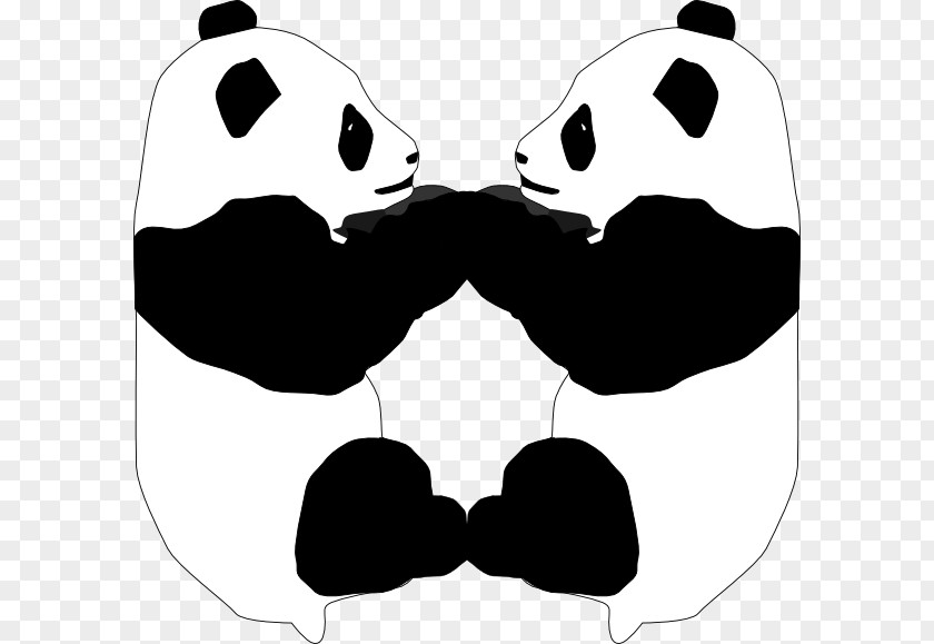 PANDA OUTLINE Giant Panda Love Bear Clip Art PNG