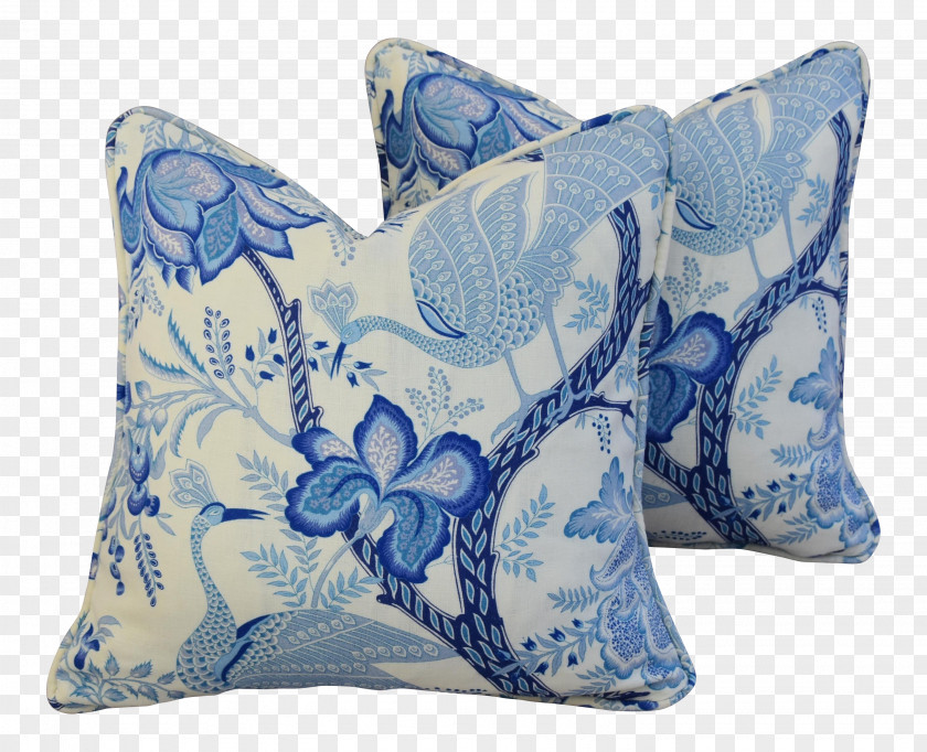 Pillow Throw Pillows Cushion Blue White PNG