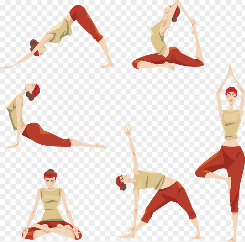 Vector Fitness Yoga Beauty Physical Exercise Clip Art PNG