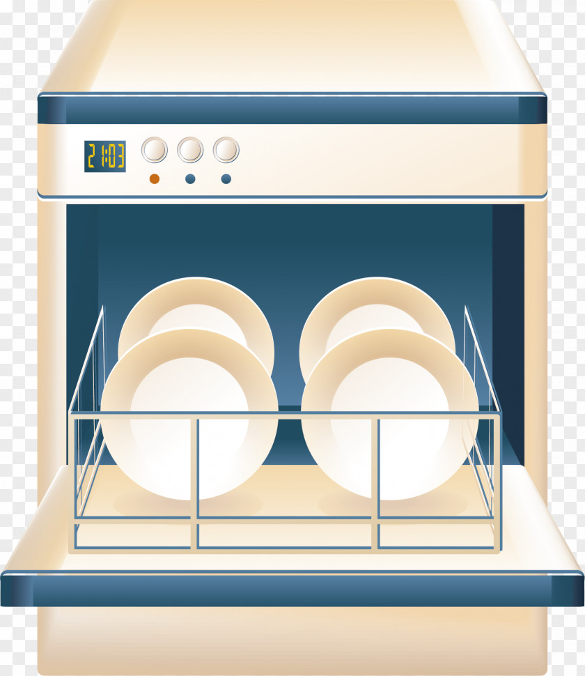 Cupboard Vector Element Cartoon Dishwasher PNG