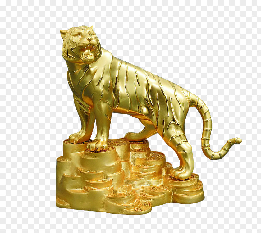 Tiger Lion Sculpture Statue PNG