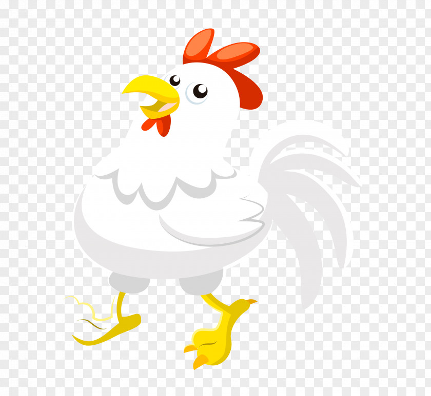 Vector White Cartoon Easter Cock Chicken Duck Euclidean PNG