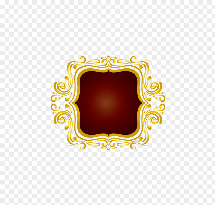 Golden Ruby Border Euclidean Vector PNG