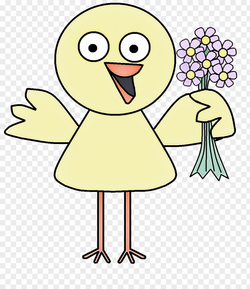 Smile Happy Cartoon Yellow Bird Beak PNG