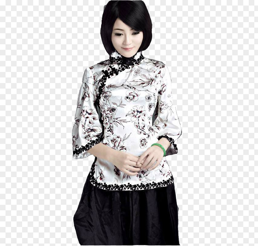 Physical Shy Woman Figure Blouse Cheongsam Sleeve Clothing Shirt PNG