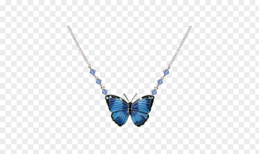 Blue Butterfly Necklace Jewellery Earring Chain PNG