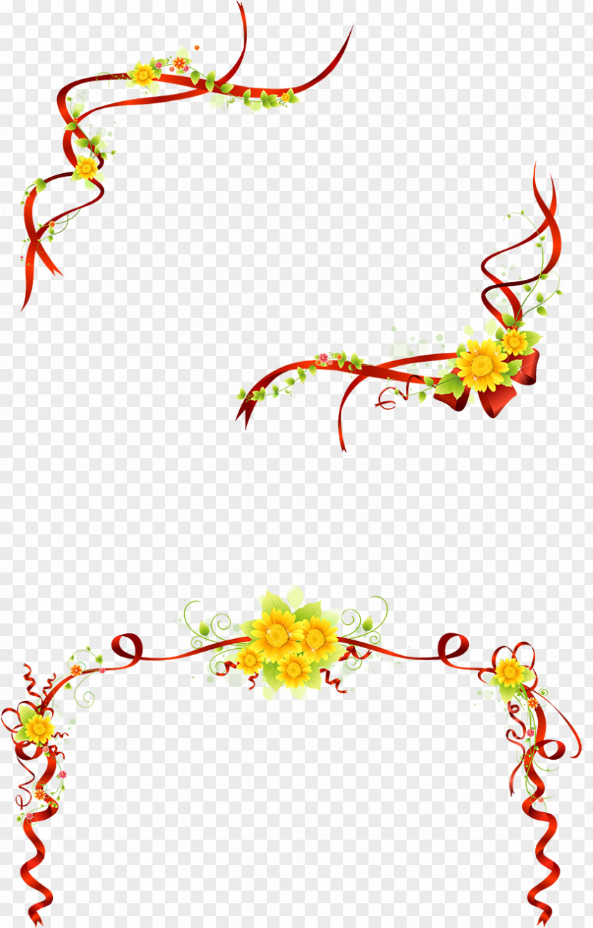 Red Ribbon Ceremony With Border Euclidean Vector Clip Art PNG
