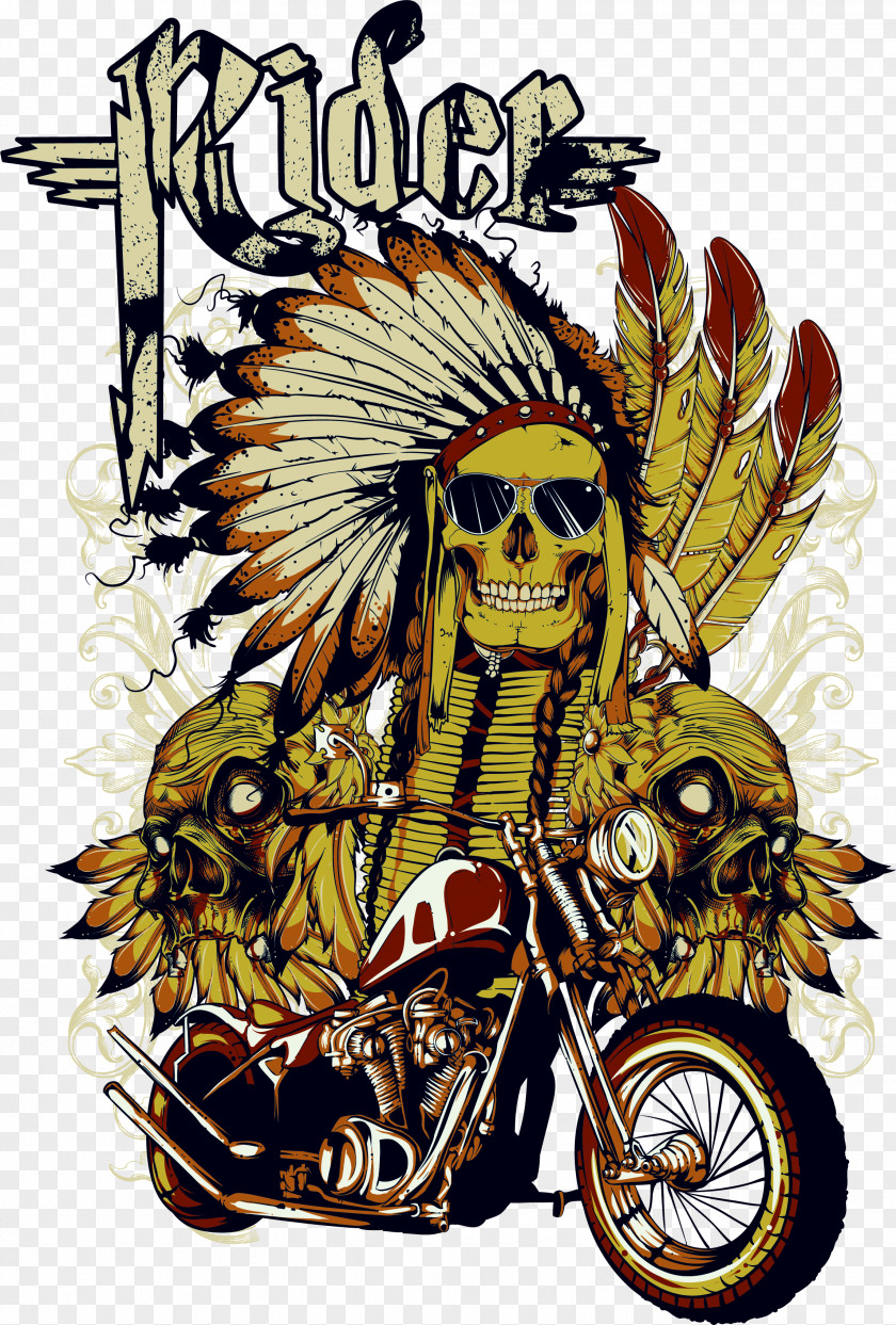 Skulls T-shirt Motorcycle Skull PNG