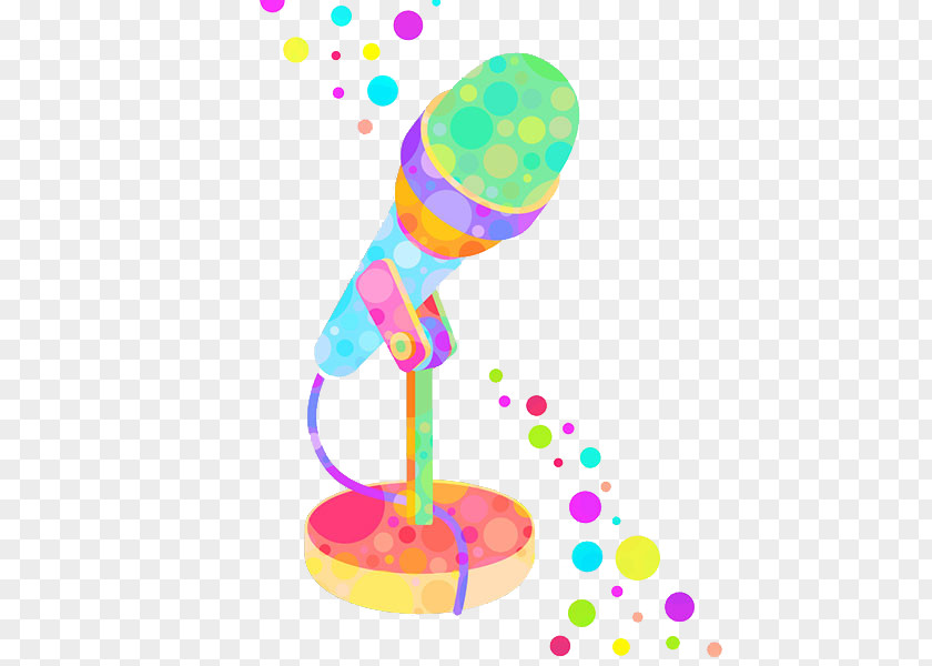 Hand Painted Microphone Cartoon Illustration PNG