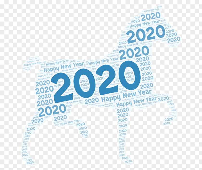 Text Water Happy New Year Logo 2020 PNG