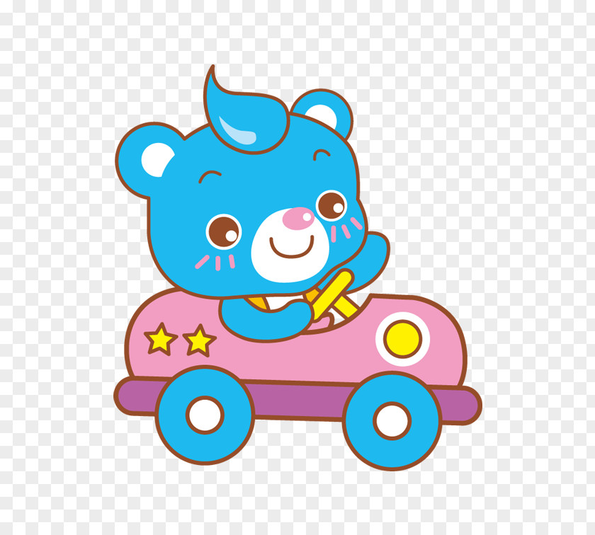 Bear Driving Drawing Cartoon PNG