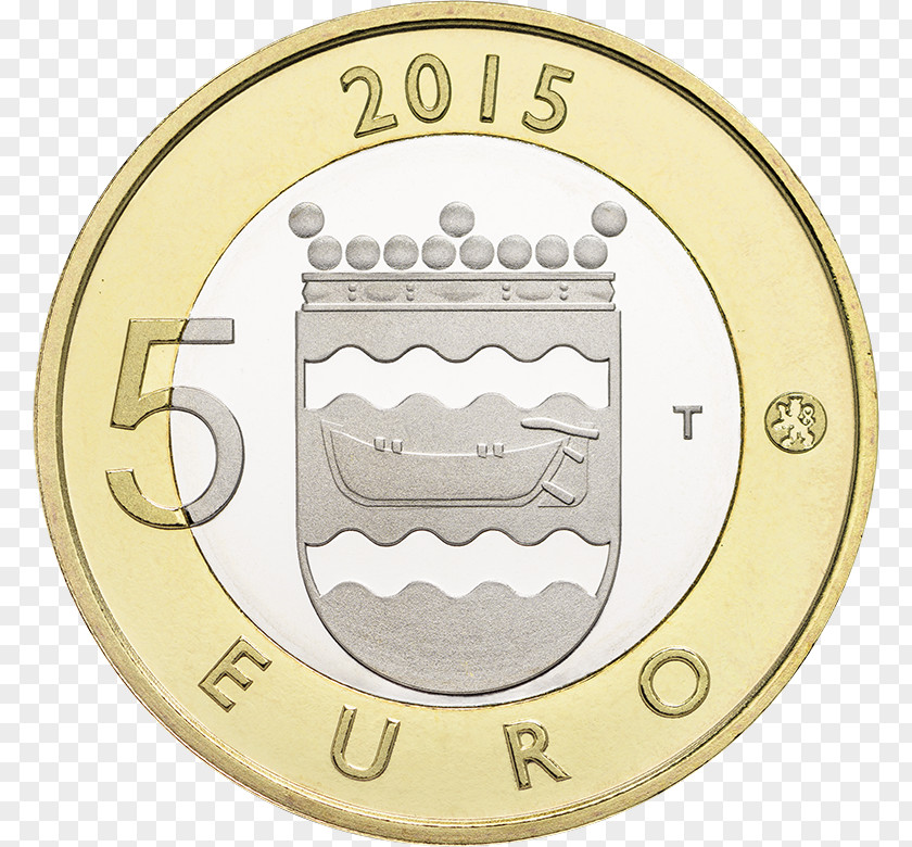 Coin Bi-metallic Finland 5 Euro Note PNG