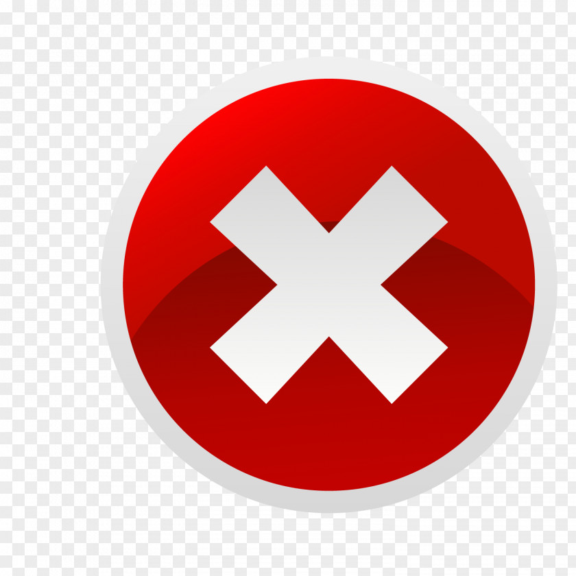 White Side Red Circle X Word NO Vector Material Button Icon PNG