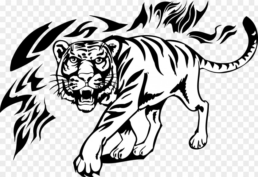 Vector Tiger Lion Tattoo Decal PNG
