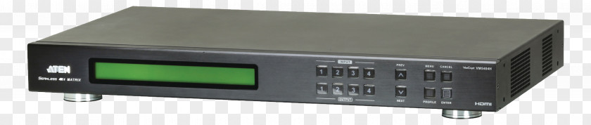 Atenção Power Converters 4 Ports HDMI Matrix Switcher ATEN VM5404H + Remote Control Electronics Aten X Switch PNG