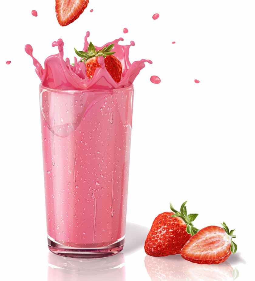 Juice Milkshake Smoothie Strawberry Chocolate Milk PNG