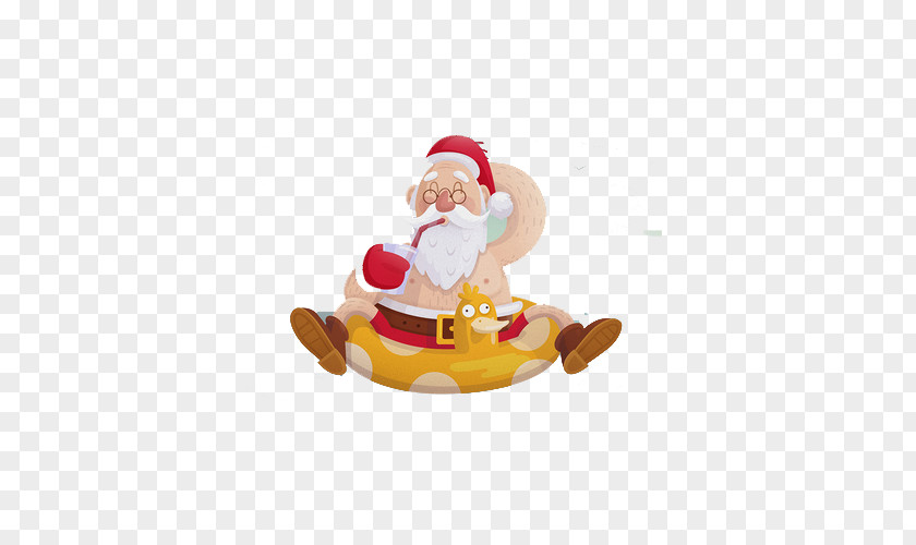 Santa Claus Swimming Christmas Decoration Ornament PNG