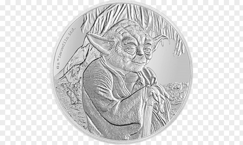 Coin Yoda Silver Star Wars Jabba The Hutt PNG