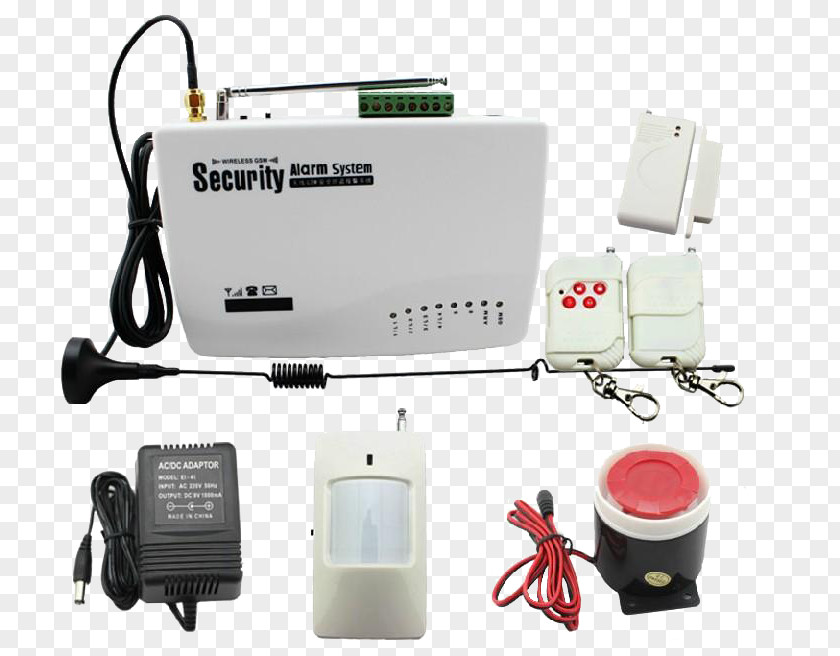 Electronic Burglar Alarm GSM Security Device SMS Wireless PNG