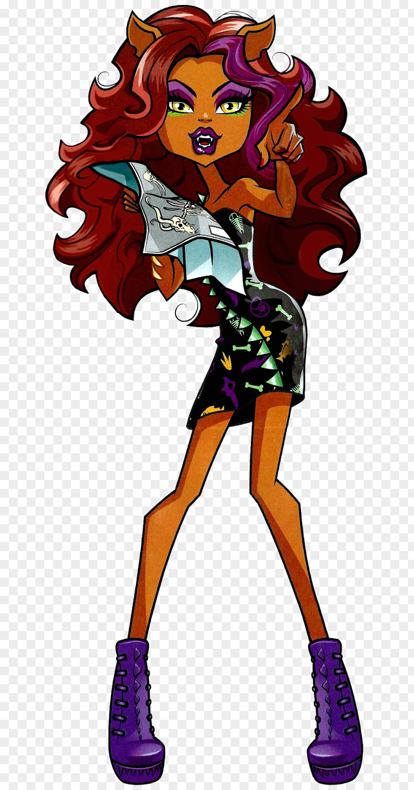Good Evening Gray Wolf Doll Monster High Toy PNG